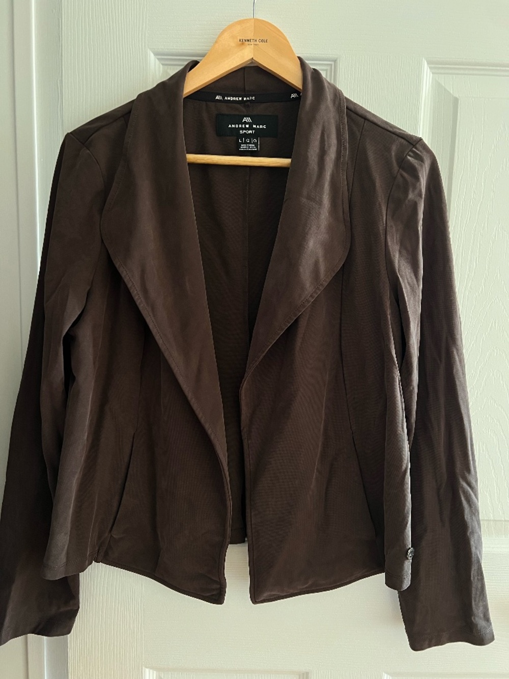 Andrew Marc Sport Brown Open Front Blazer – Size L
